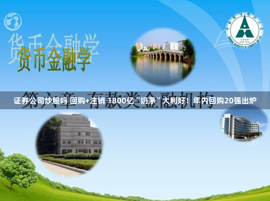 证券公司炒股吗 回购+注销 1800亿“奶茅”大利好！年内回购20强出炉