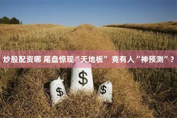 炒股配资哪 尾盘惊现“天地板” 竟有人“神预测”？